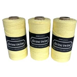 Divine Twine Set 3 Yellow Bakers String 100% Cotton 240 Yards 4 PLY Made Usa New